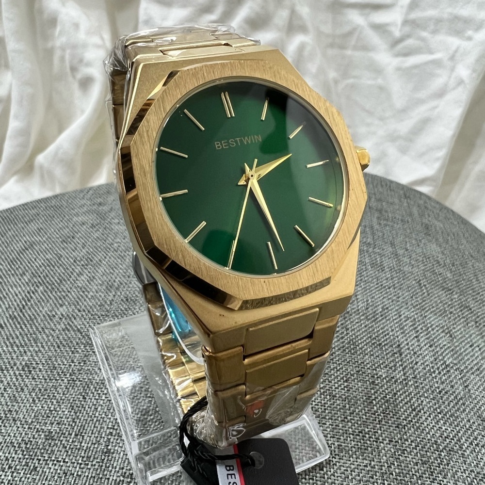 MENS BUSINESS WATCH ADJUSTABLE LINKS BRAND BESTWIN, STAINLESS STEEL ☑️ - Picture 10 of 10